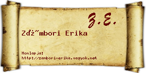 Zámbori Erika névjegykártya
