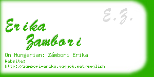 erika zambori business card